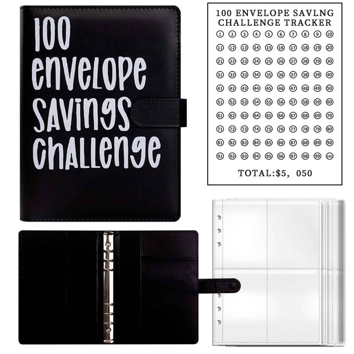 The Money Muse 100 Envelope Savings Challenge Binder